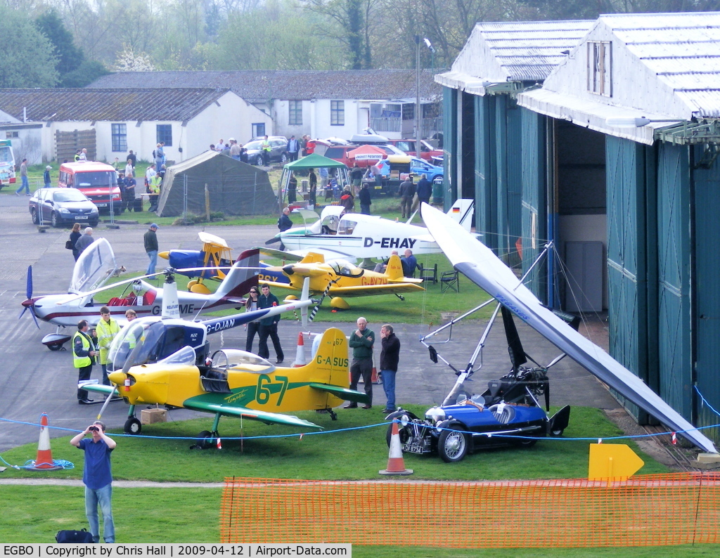 Wolverhampton Airport, Wolverhampton, England United Kingdom (EGBO) - Visitors at the Easter Wings and Wheels Charity fly in at Halfpenny Green