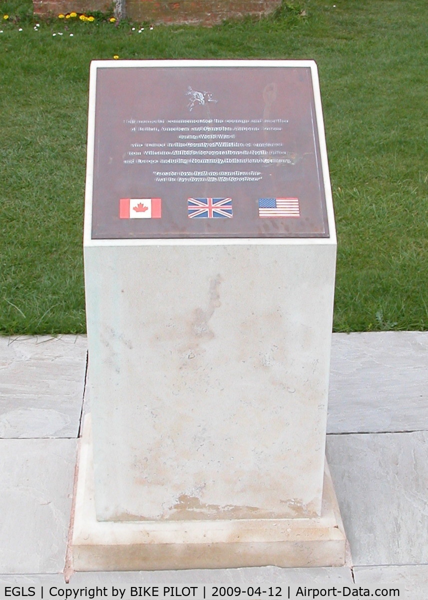 Old Sarum Airfield Airport, Salisbury, England United Kingdom (EGLS) - MEMORIAL DEDICATED TO BRITISH, AMERICAN AND CANADIAN AIRBOURNE FORCES