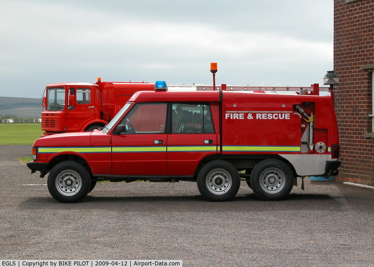 Old Sarum Airfield Airport, Salisbury, England United Kingdom (EGLS) - FIRE AND RESCUE RANGE ROVER