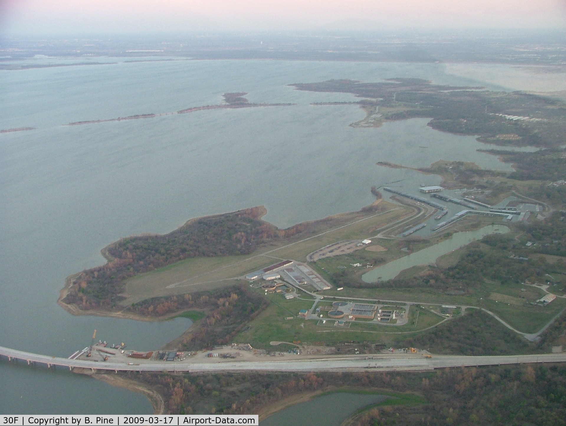 Lakeview Airport (30F) - Looking South with the new Toll-bridge (UC) in the foreground.
