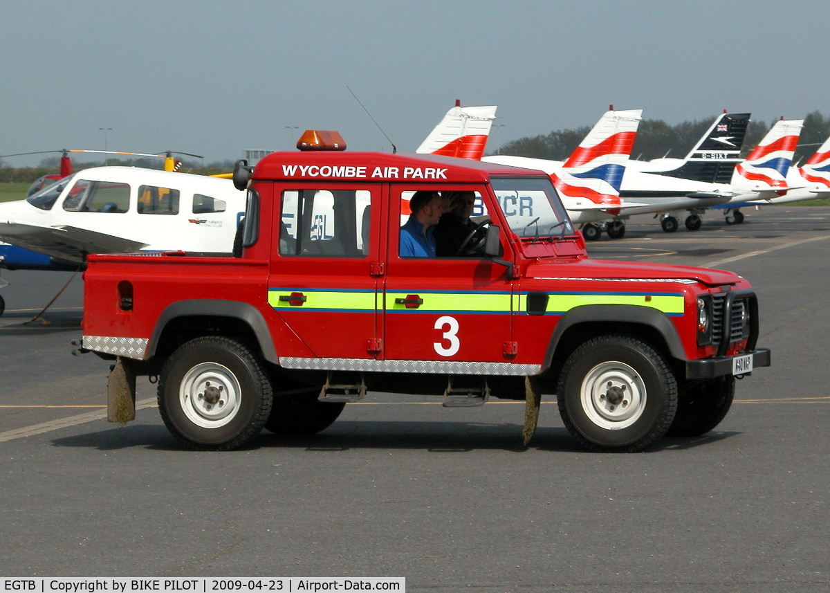 Wycombe Air Park/Booker Airport, High Wycombe, England United Kingdom (EGTB) - AIRFIELD LAND ROVER
