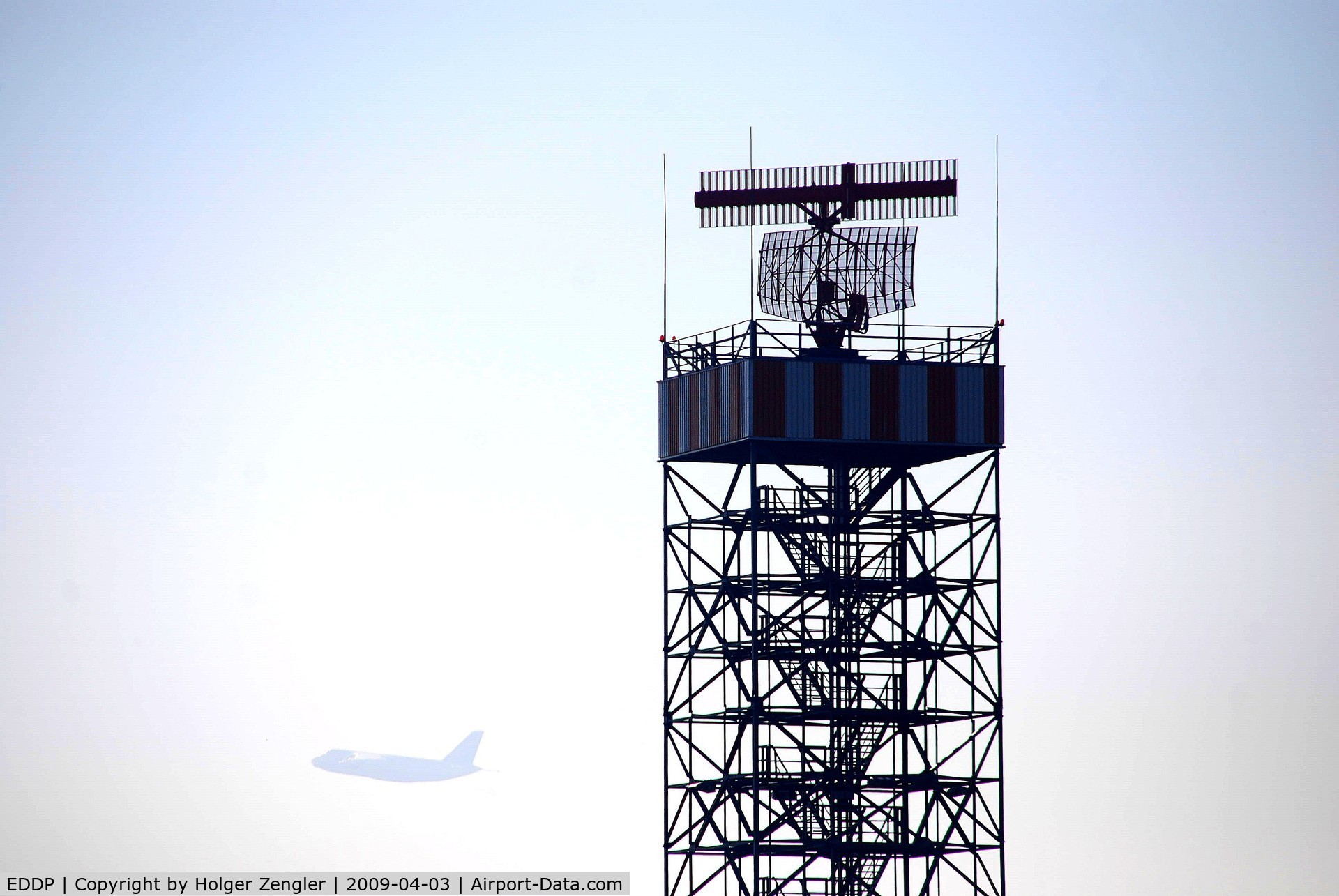 Leipzig/Halle Airport, Leipzig/Halle Germany (EDDP) - The old radar tower in dusty morning light