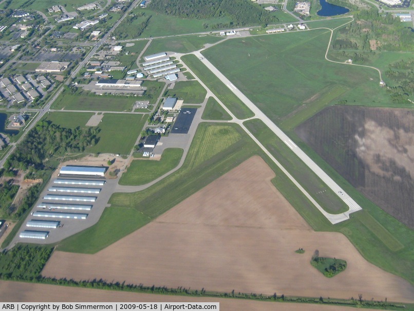 Ann Arbor Municipal Airport (ARB) - Looking east from 4000'