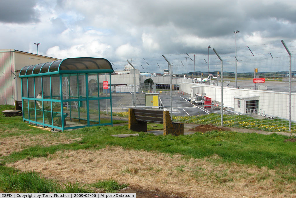 Aberdeen Airport, Aberdeen, Scotland United Kingdom (EGPD) - The viewing area at Aberdeen is in the SW corner - but NOT signposted from the Terminal
