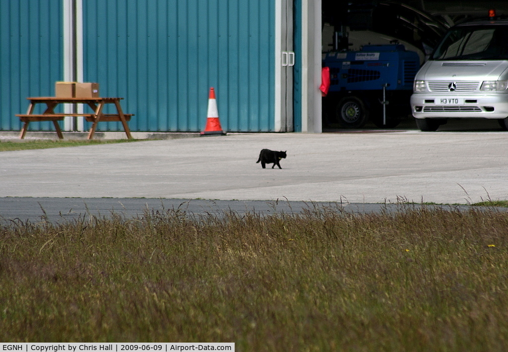 Blackpool International Airport, Blackpool, England United Kingdom (EGNH) - Black Cat on the apron outside of Hangar 3