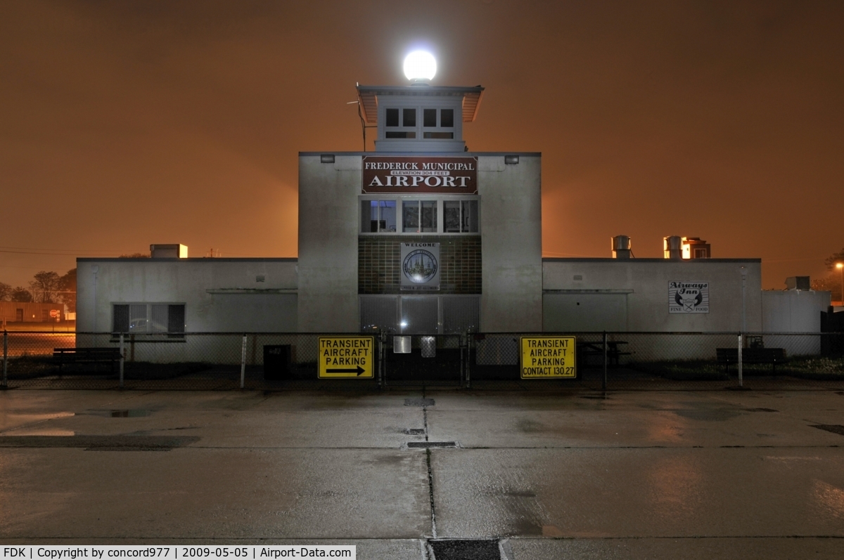 Frederick Municipal Airport (FDK) - The old terminal.  Shot at 1:30am with long exposure.