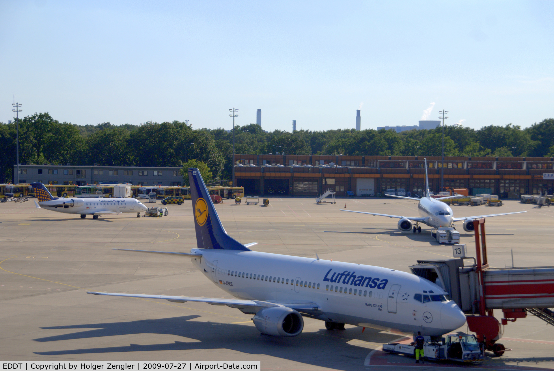 Tegel International Airport (closing in 2011), Berlin Germany (EDDT) - A bunch of Lufthansa jets around gate no. 13
