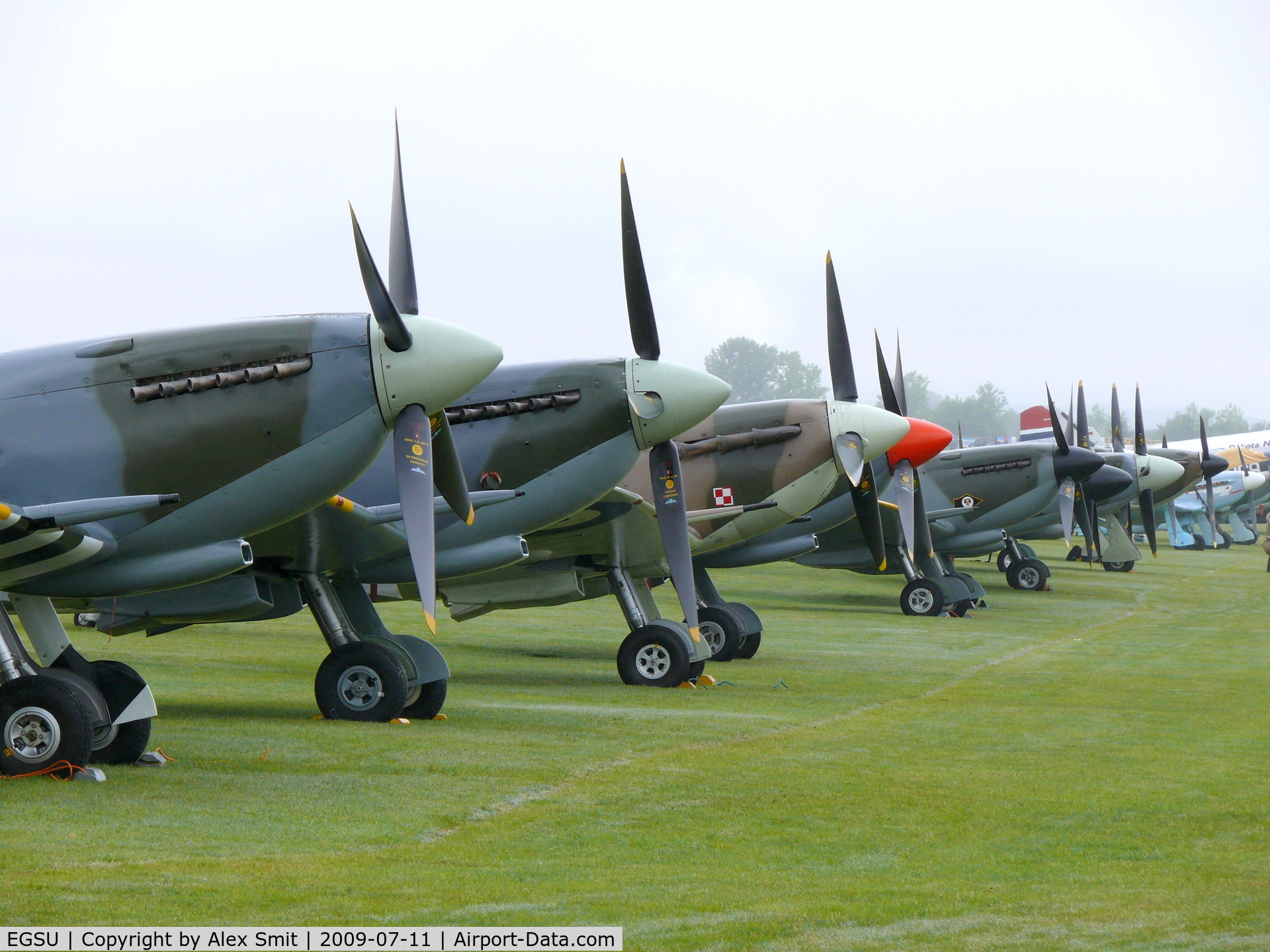 Duxford Airport, Cambridge, England United Kingdom (EGSU) - Nice line-up at the Flying Legends 2009