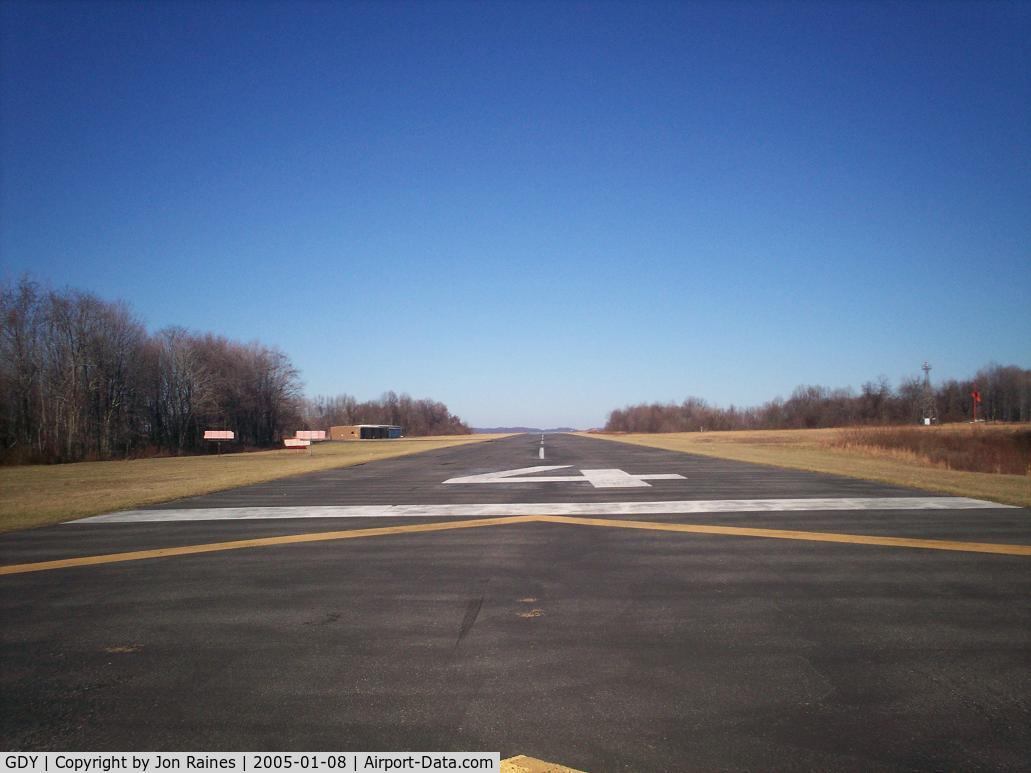Grundy Municipal Airport (GDY) - looking down the runway at Grundy Airport