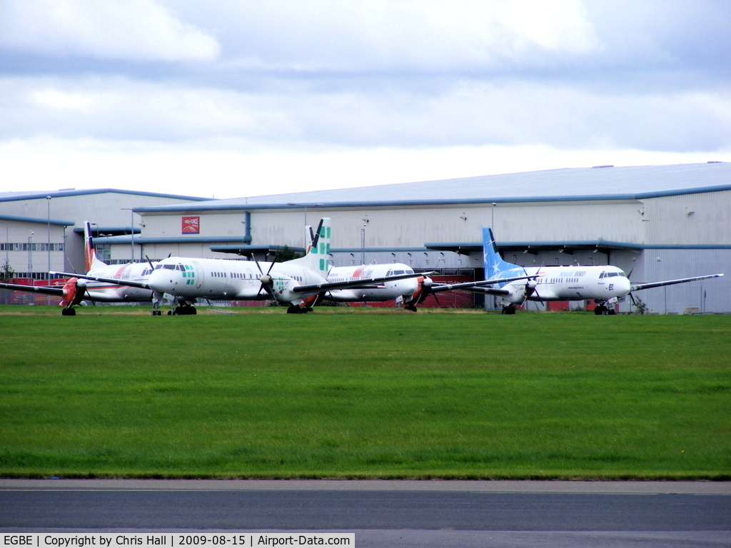 Coventry Airport, Coventry, England United Kingdom (EGBE) - BAe ATP's stored at Coventry, from left to right, G-OBWP, G-JEMC, G-MANC and G-BPTL