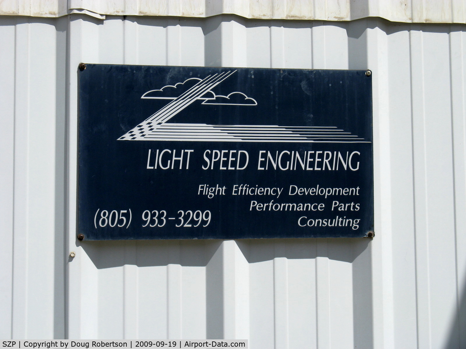 Santa Paula Airport (SZP) - Klaus Savier's Light Speed Engineering-Home of N57LG, Holder of multiple Federation Aeronautique Internationale World Records.