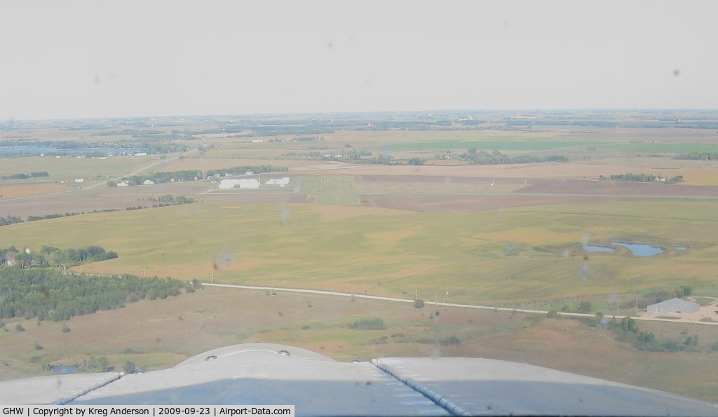 Glenwood Municipal Airport (GHW) - On final to runway 5 at Glenwood, MN. Some windshield cleaning needed? I think so!