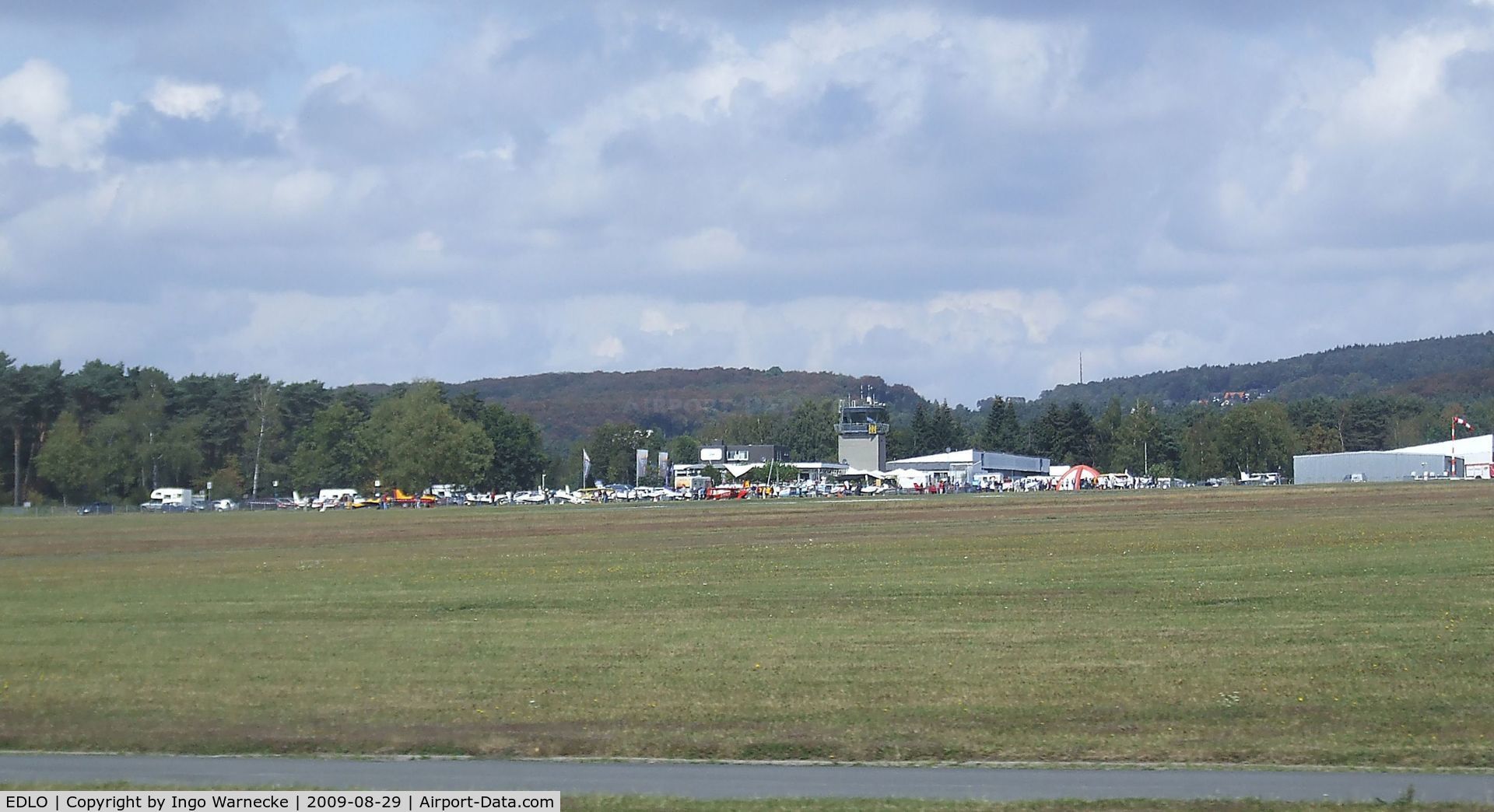 EDLO Airport - Oerlinghausen buildings seen from across the airfield