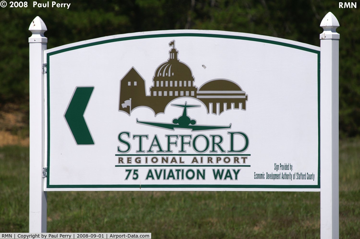 Stafford Regional Airport (RMN) - The road sign, and a good thing too; its a little off the beaten path