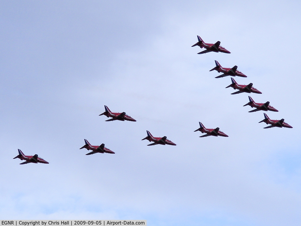Hawarden Airport, Chester, England United Kingdom (EGNR) - The Red Arrows at the Airbus families day