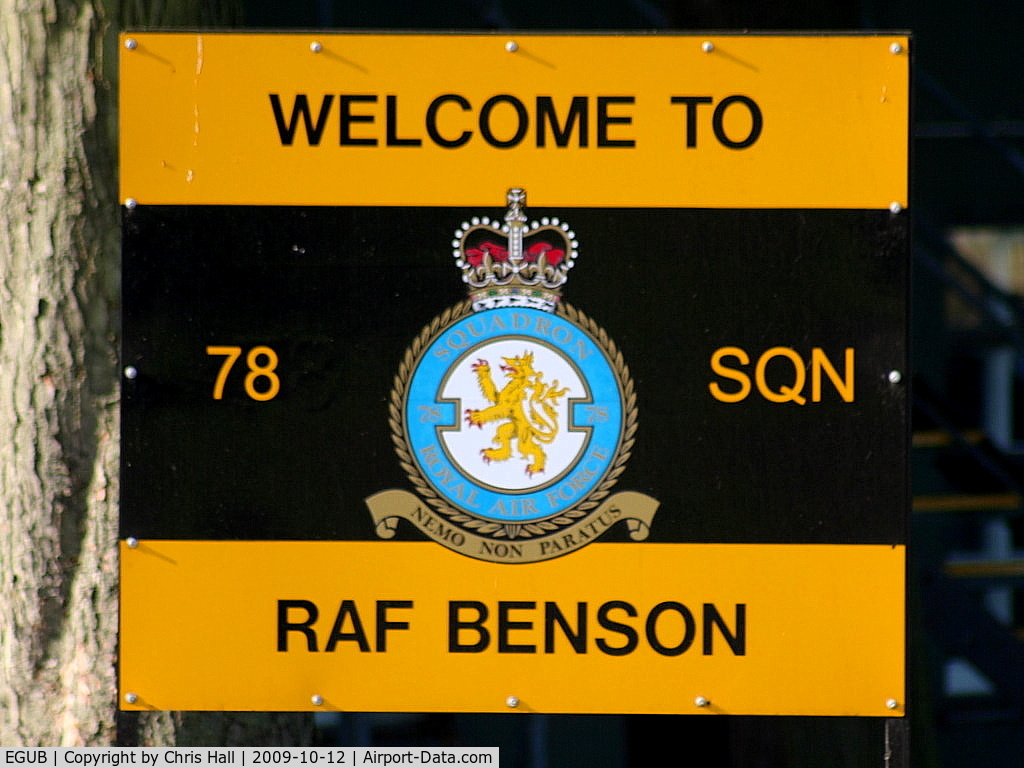 RAF Benson Airport, Benson, Oxfordshire, England United Kingdom (EGUB) - 78 Sqn sign at RAF Benson