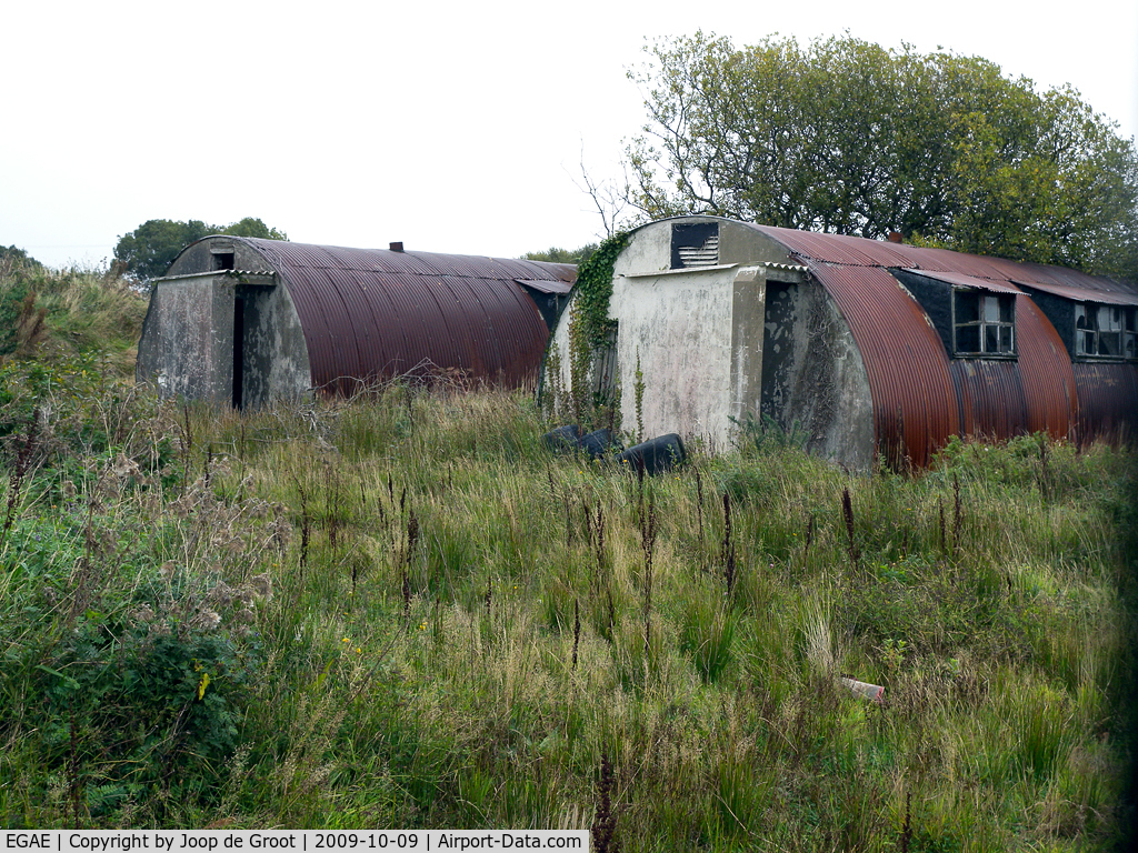 City of Derry Airport, Derry, Northern Ireland United Kingdom (EGAE) - Old nissen huts at the former Royal Navy Air Station Eglinton (North Ireland)