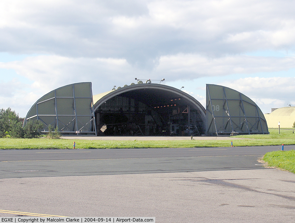 RAF Leeming Airport, Leeming Bar, England United Kingdom (EGXE) - Hard aircraft shelter at RAF Leeming, UK.