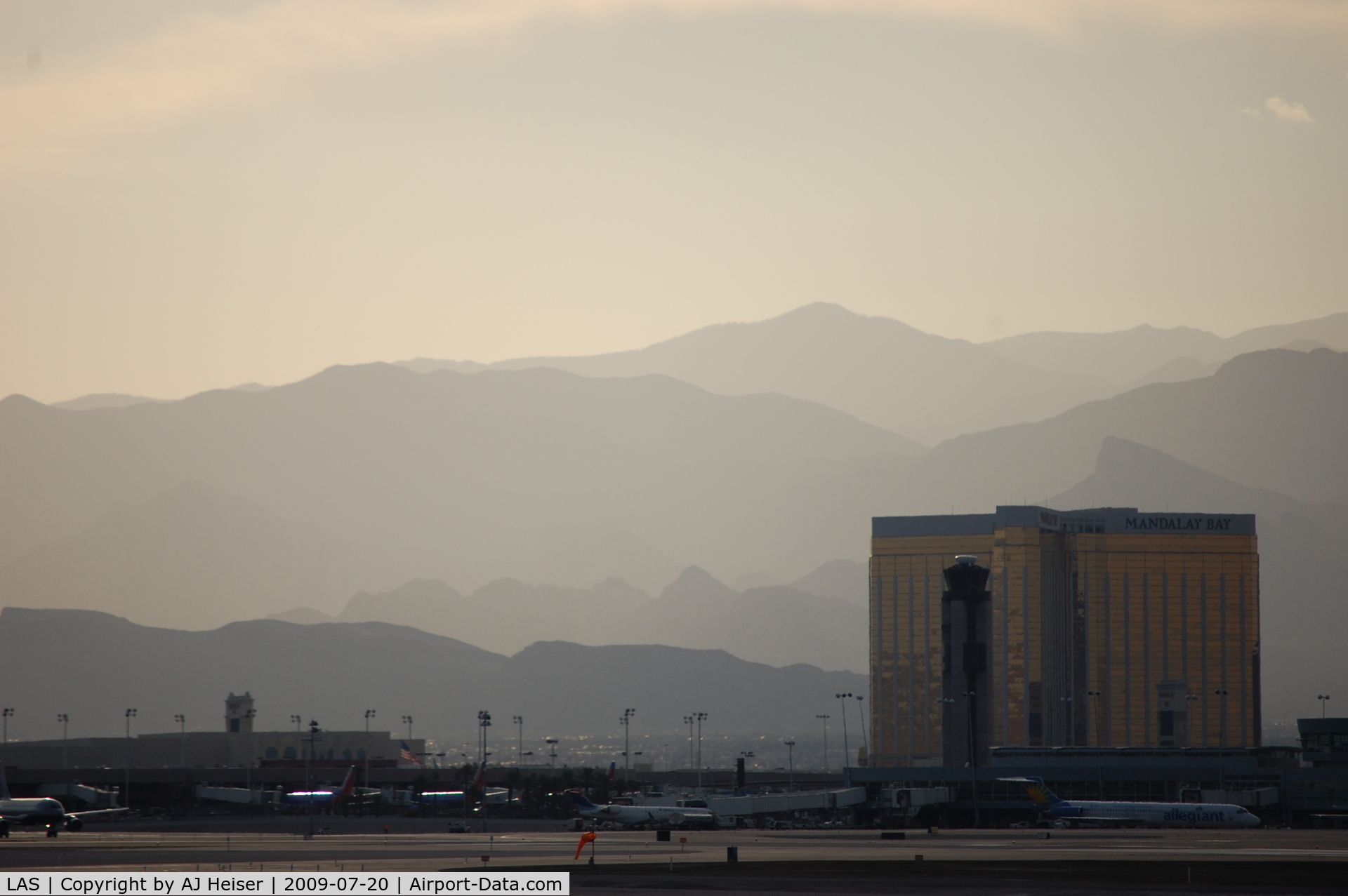Mc Carran International Airport (LAS) - LAS ATCT with Mandalay Bay in the background.