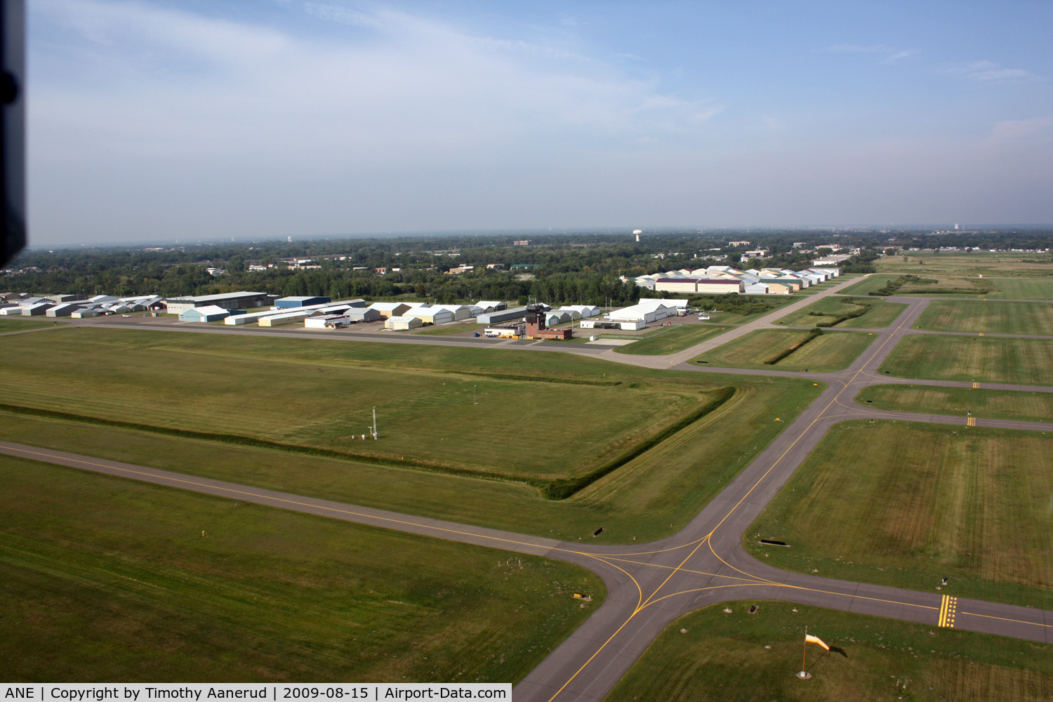 Anoka County-blaine Arpt(janes Field) Airport (ANE) - Control Tower, departing runway 18