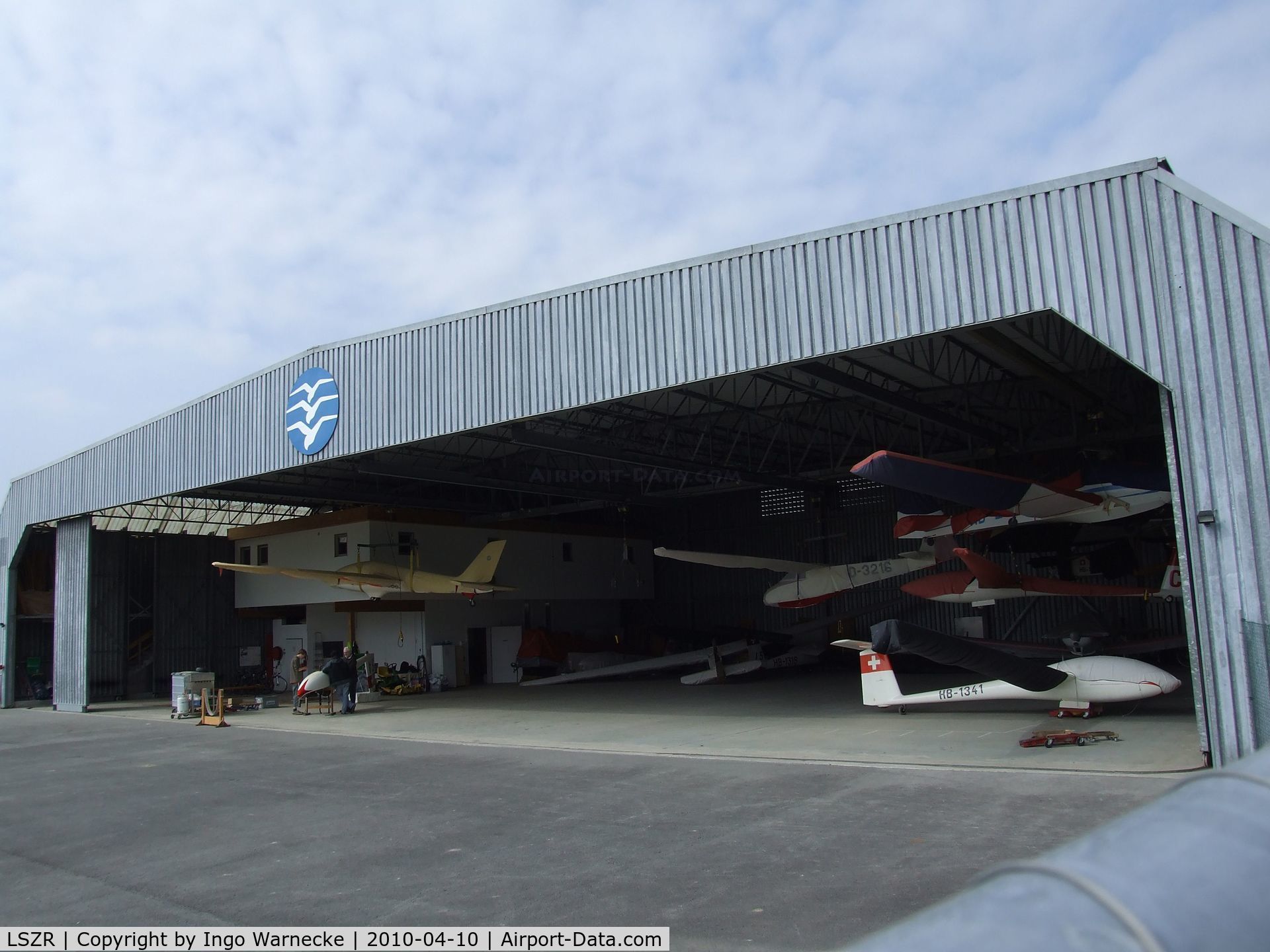 St. Gallen-Altenrhein Airport, Altenrhein Switzerland (LSZR) - The sailplane-hangar at St. Gallen-Altenrhein airfield, seen from the back side