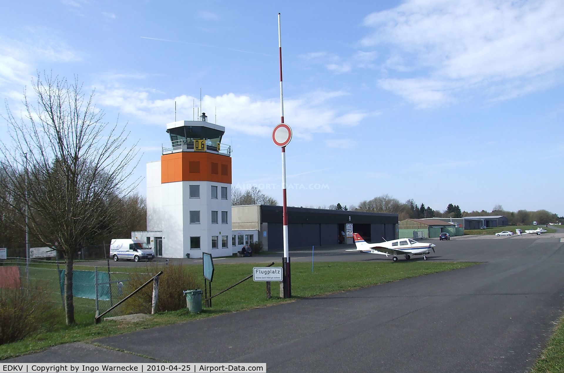 Dahlemer Binz Airport, Dahlem Germany (EDKV) - control tower and hangars in the western part