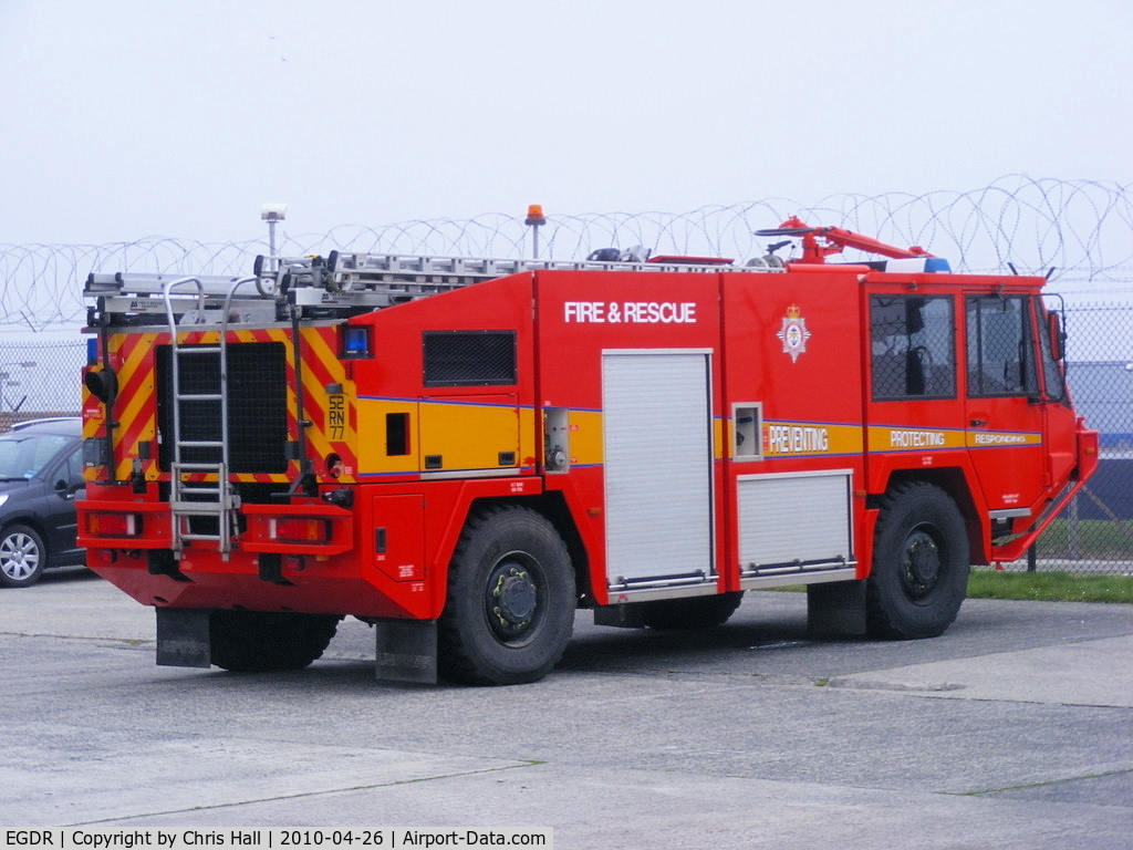 RNAS Culdrose Airport, Helston, England United Kingdom (EGDR) - fire truck at RNAS Culdrose