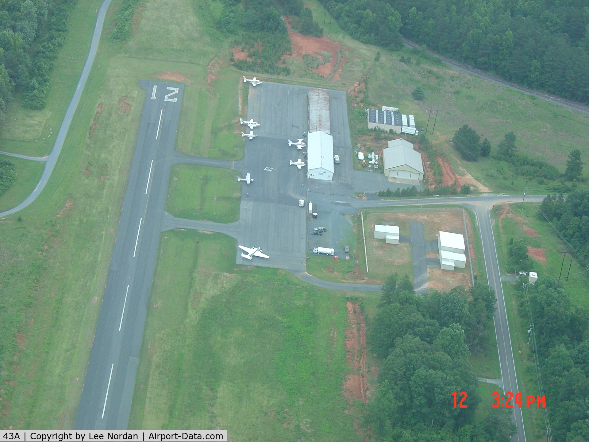 Montgomery County Airport (43A) - runway 21 and ramp area