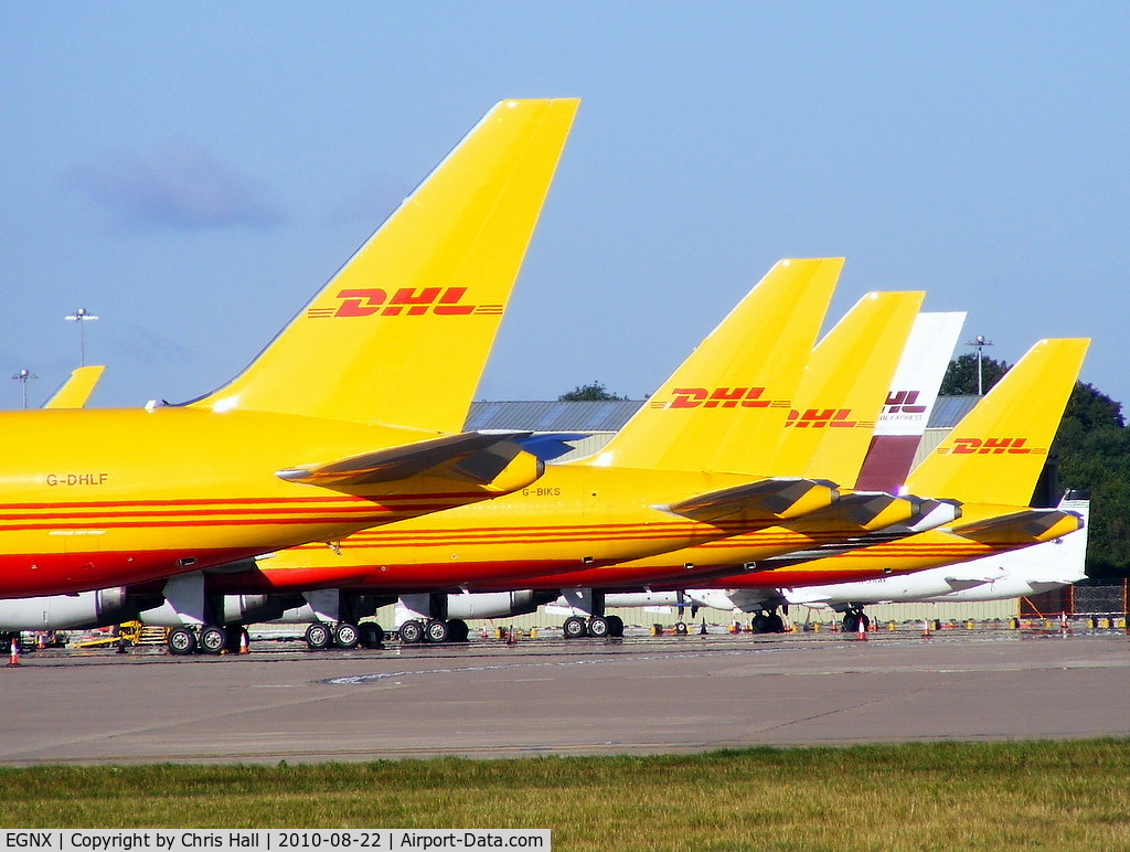 Nottingham East Midlands Airport, East Midlands, England United Kingdom (EGNX) - on the DHL apron at East Midlands Airport