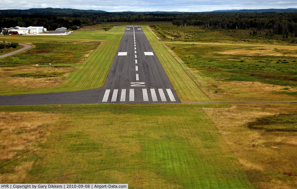 Sawyer County Airport (HYR) - Short final ~ runway 32