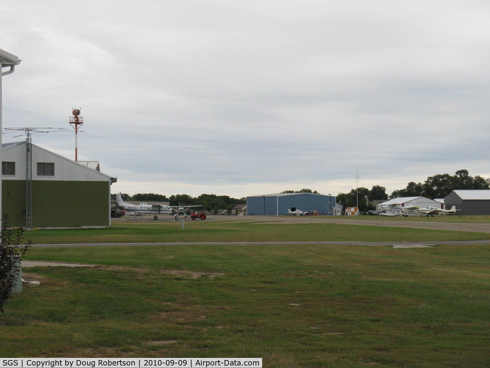 South St Paul Muni-richard E Fleming Fld Airport (SGS) - Airport Rotating Beacon, aircraft hangars