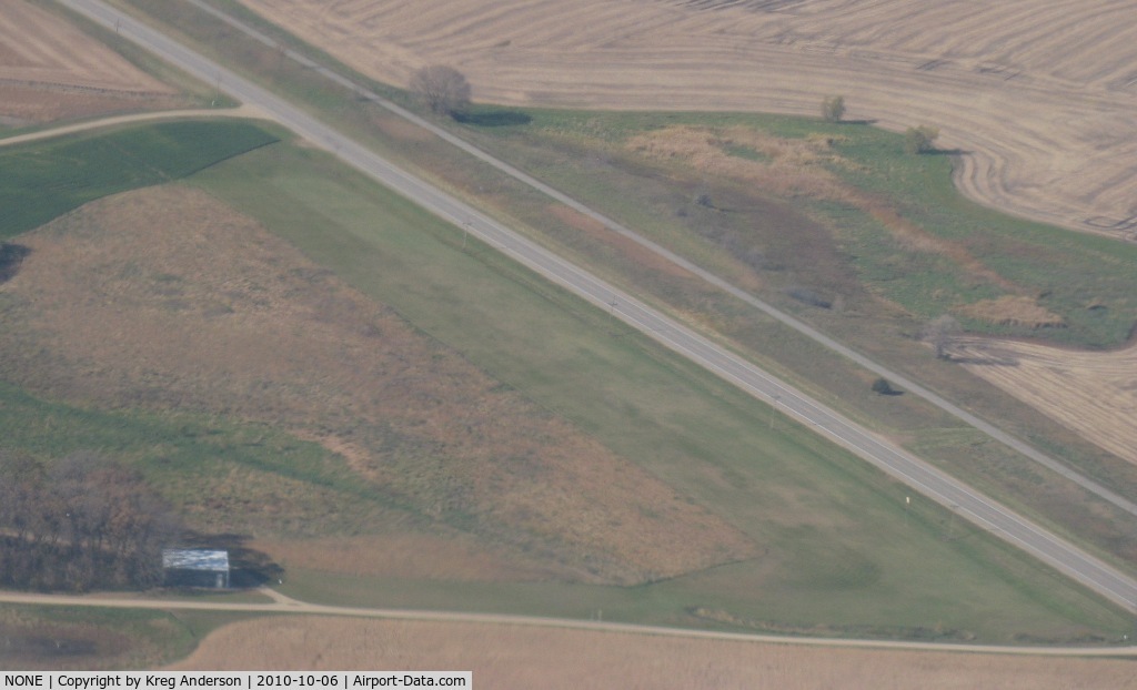 NONE Airport - A view of a private airstrip just southeast of Evansville, MN along County Road 82. Shot from 2500'.