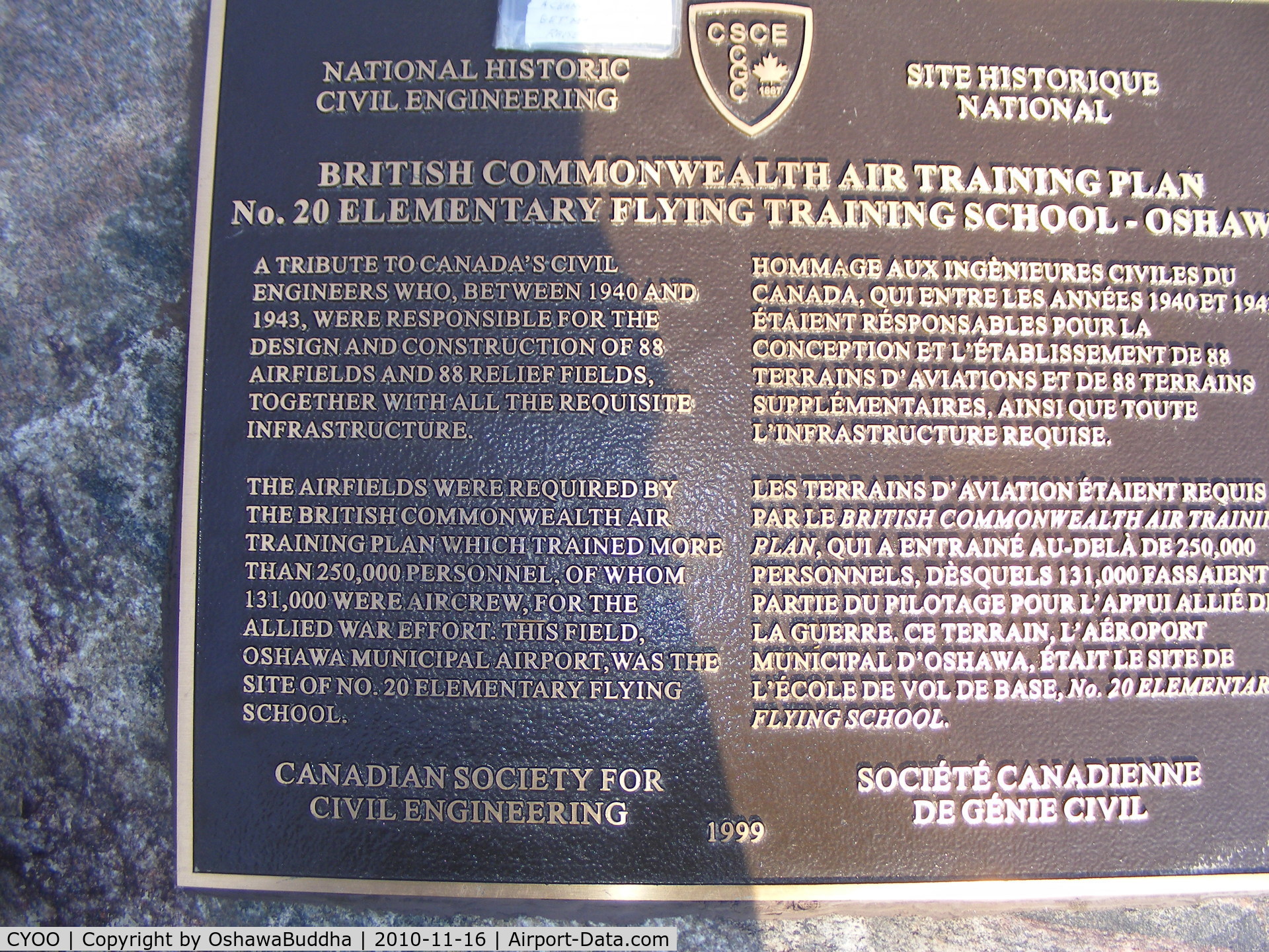 Oshawa Airport, Oshawa, Ontario Canada (CYOO) - I think it explains itself.....
This is found at the south field entrance 
under the static CL-13