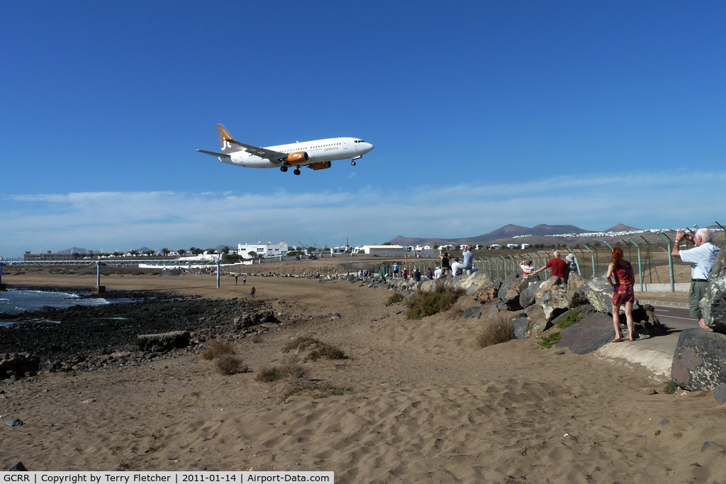 Arrecife Airport (Lanzarote Airport), Arrecife Spain (GCRR) - Under the Runway 03 approach