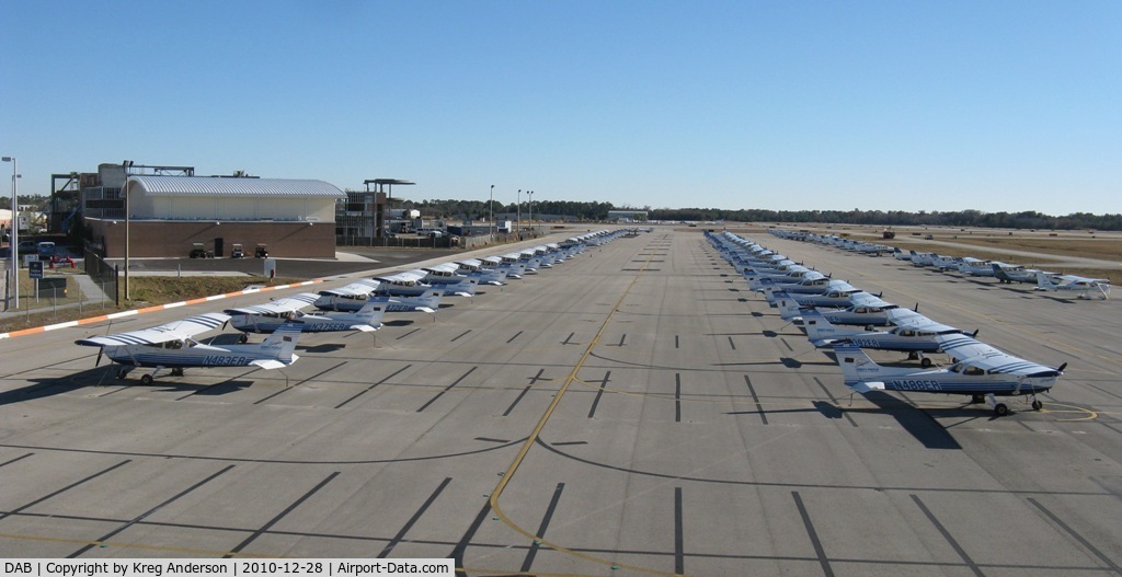 Daytona Beach International Airport (DAB) - A view of the Embry-Riddle Aeronautical University ramp at DAB.