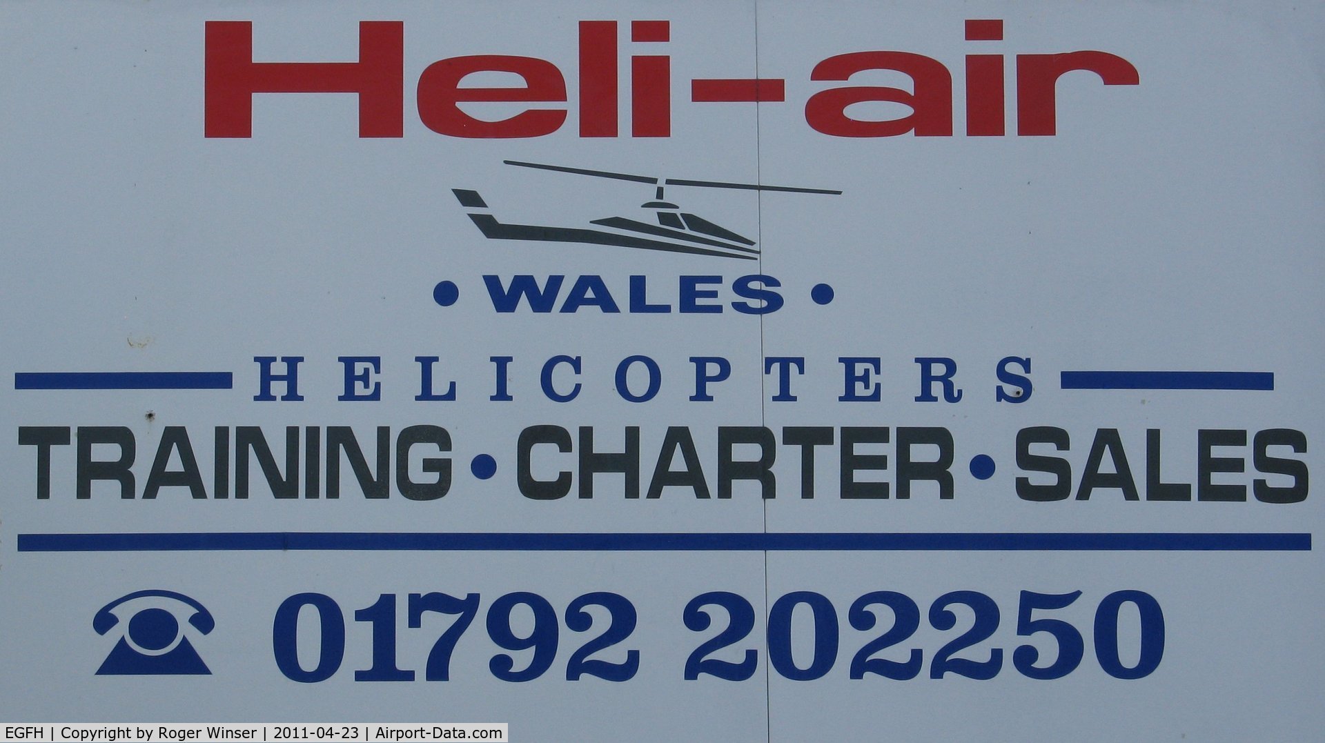 Swansea Airport, Swansea, Wales United Kingdom (EGFH) - Swansea Airport based Heli-Air Wales logo