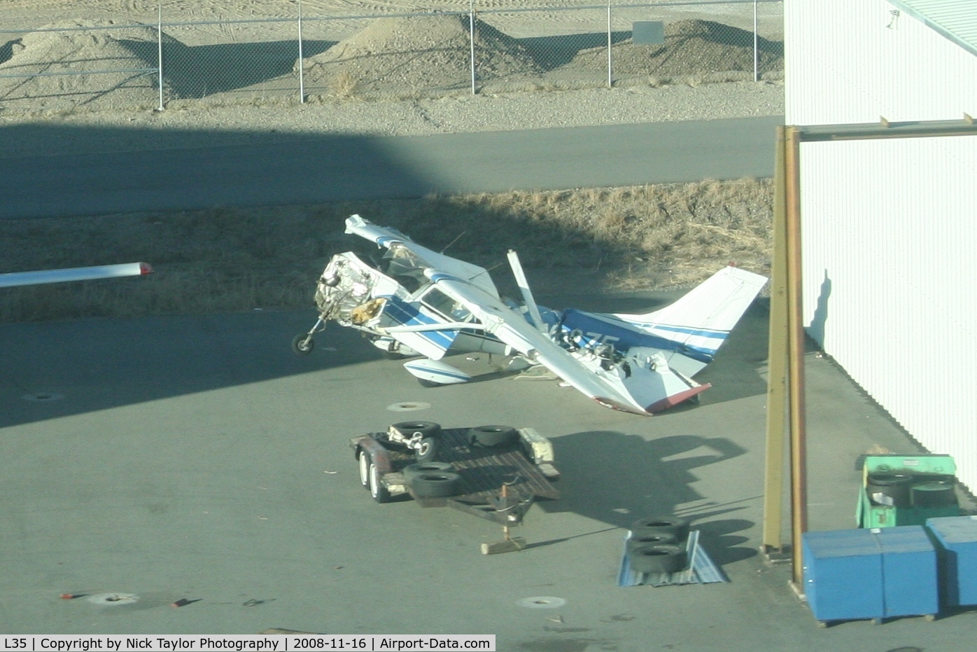 Big Bear City Airport (L35) - Unknown N Number Cessna wreckage. If you have info please let me know.
