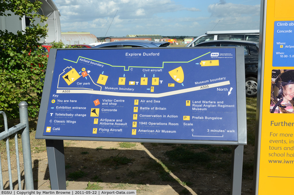 Duxford Airport, Cambridge, England United Kingdom (EGSU) - INFORMATION BOARD AT DUXFORD