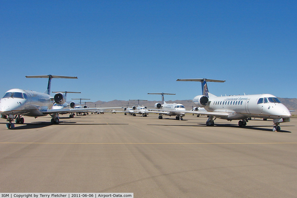 Kingman Airport (IGM) - Numerous Continental ERJs stored at Kingman
