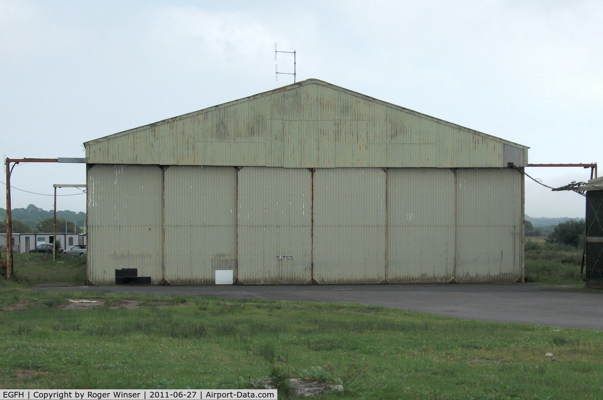 Swansea Airport, Swansea, Wales United Kingdom (EGFH) - B1 type hangar (Hangar 1) erected in the 1950's.