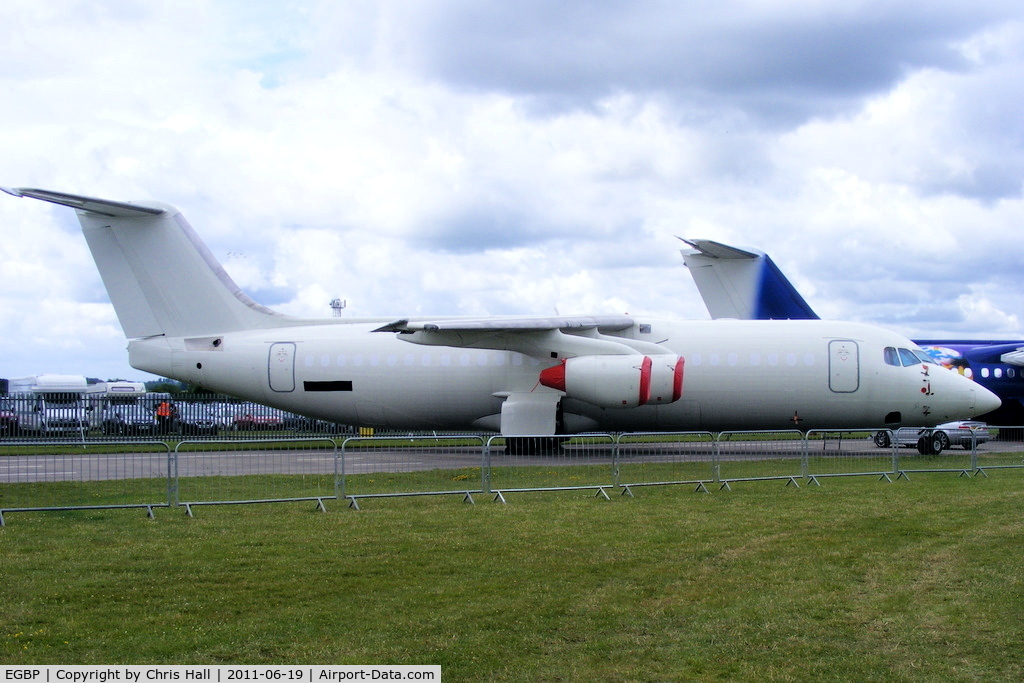 Kemble Airport, Kemble, England United Kingdom (EGBP) - unmarked BAe 146 in storage at Kemble