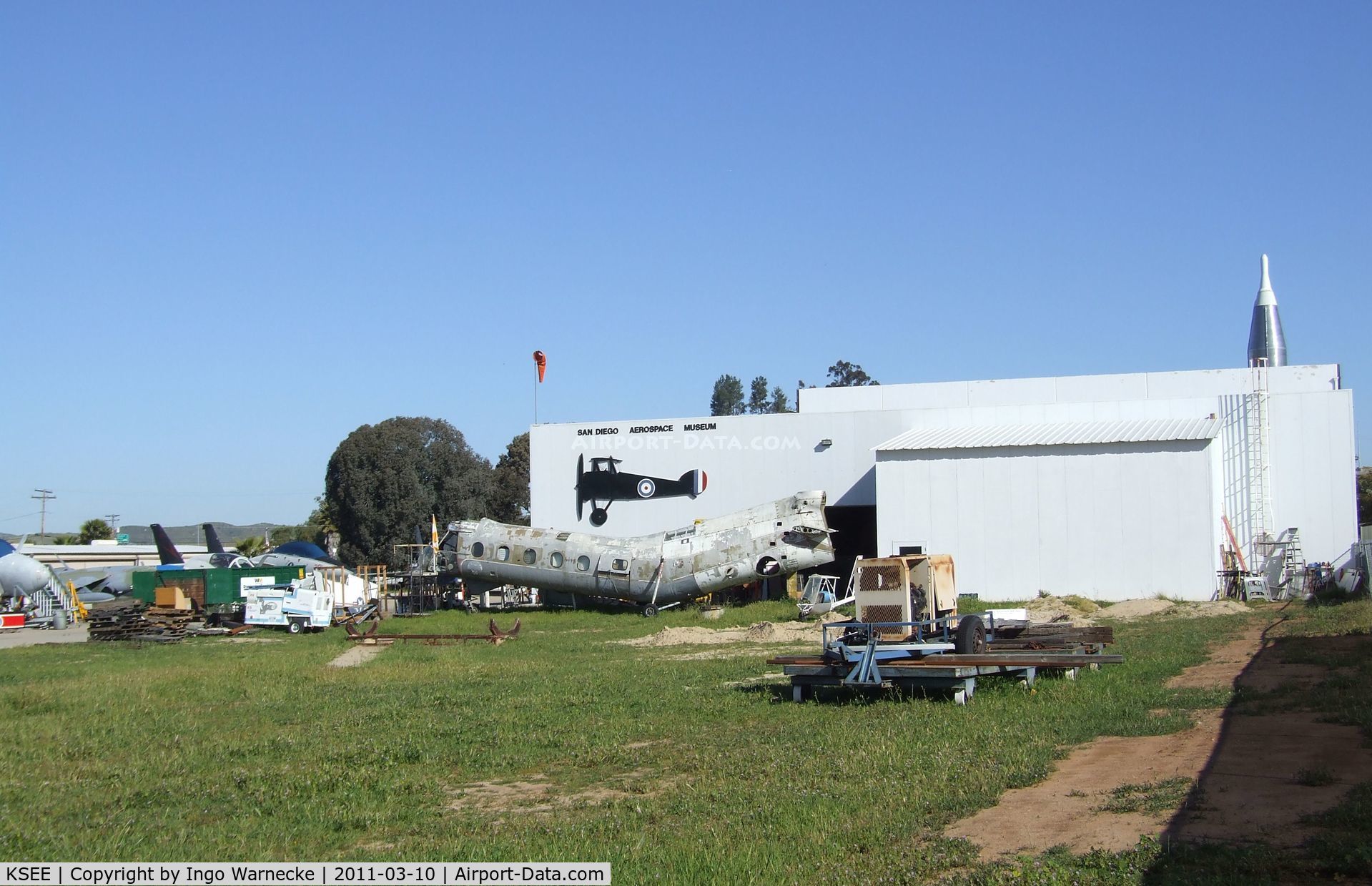 Gillespie Field Airport (SEE) - Outside the San Diego Air & Space Museum's Annex