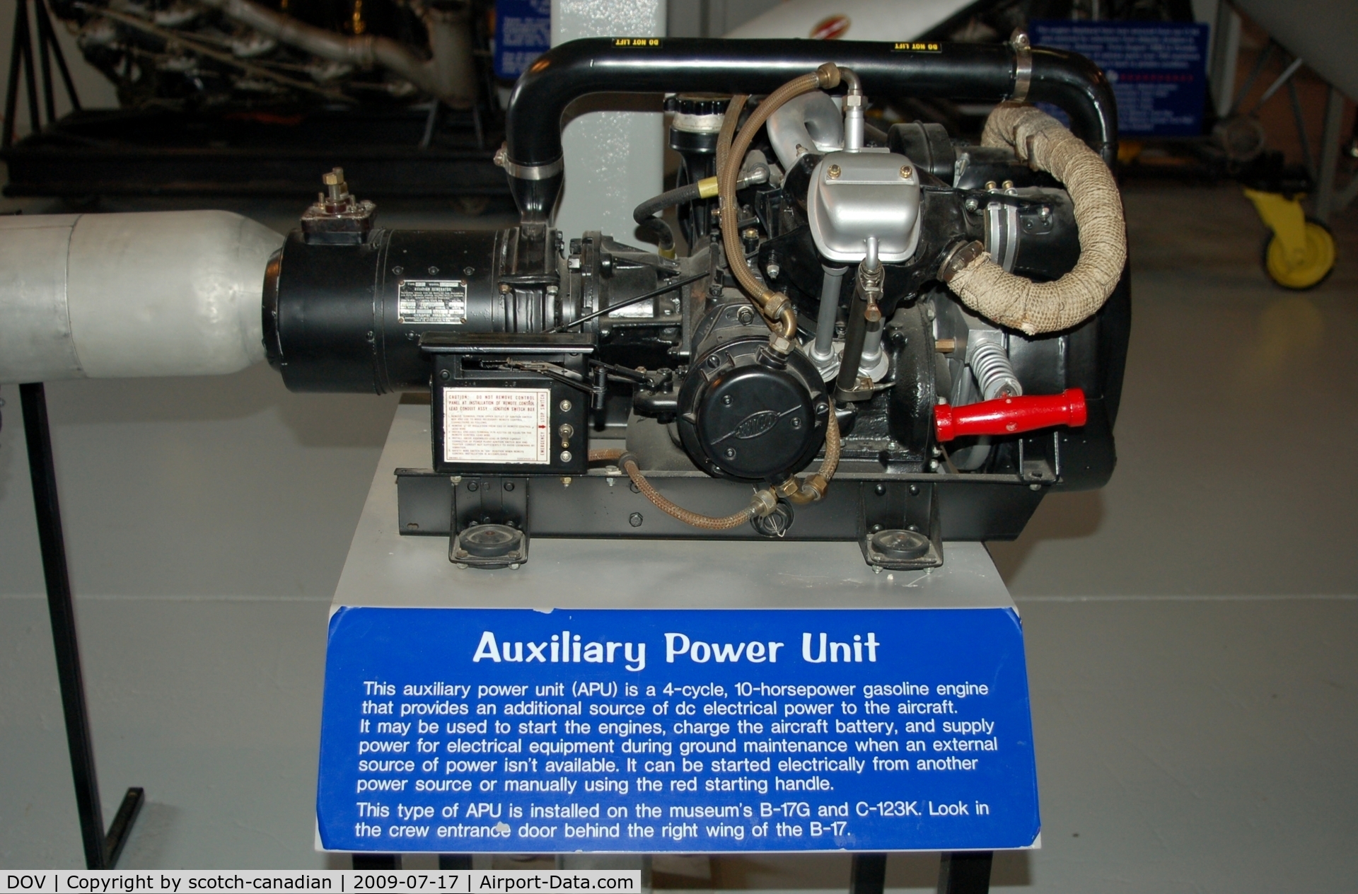 Dover Afb Airport (DOV) - Auxiliary Power Unit at the Air Mobility Command Museum, Dover AFB, DE