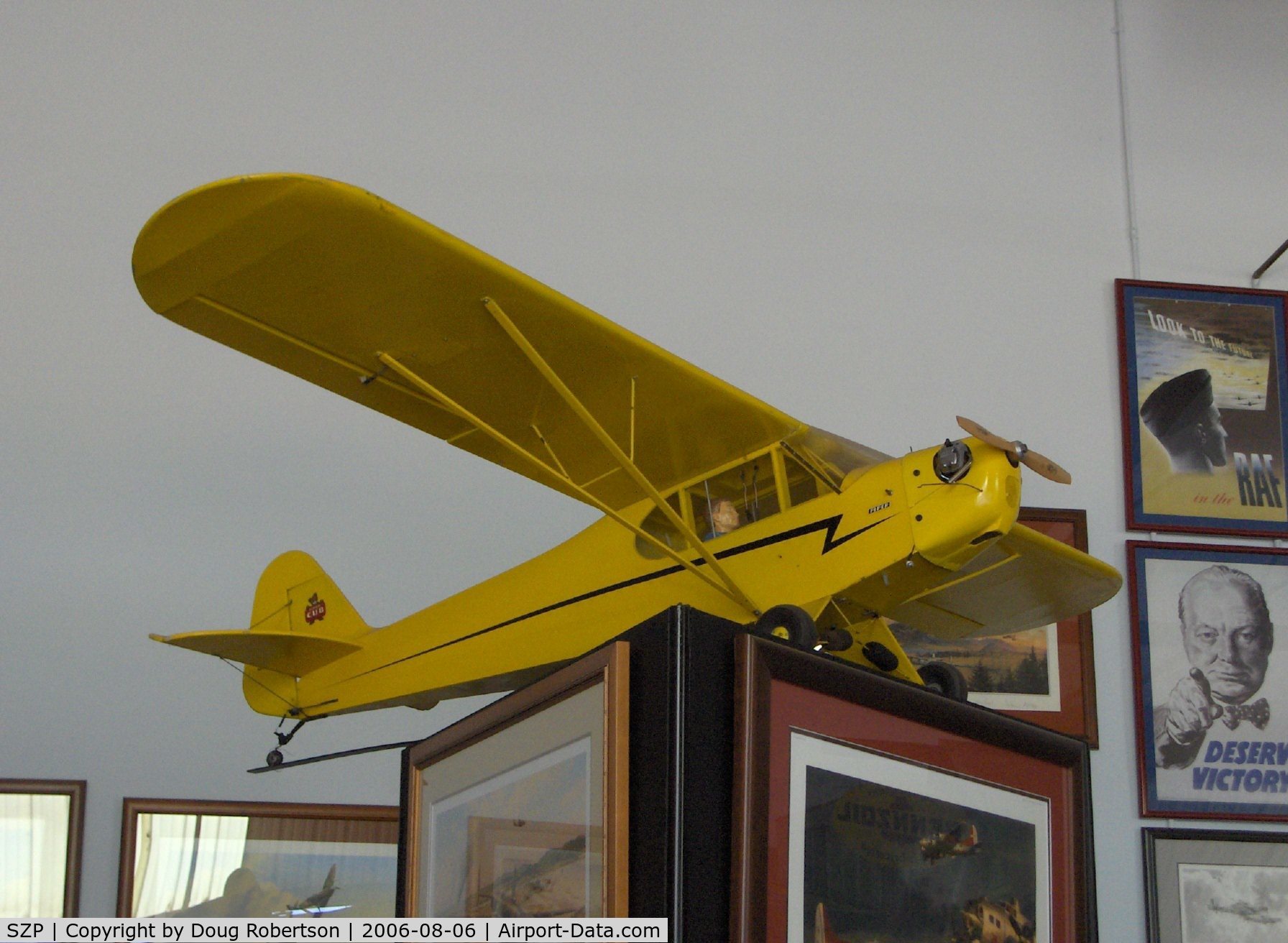 Santa Paula Airport (SZP) - RC scale model of NC5793N 1944 Piper J3C-65 CUB