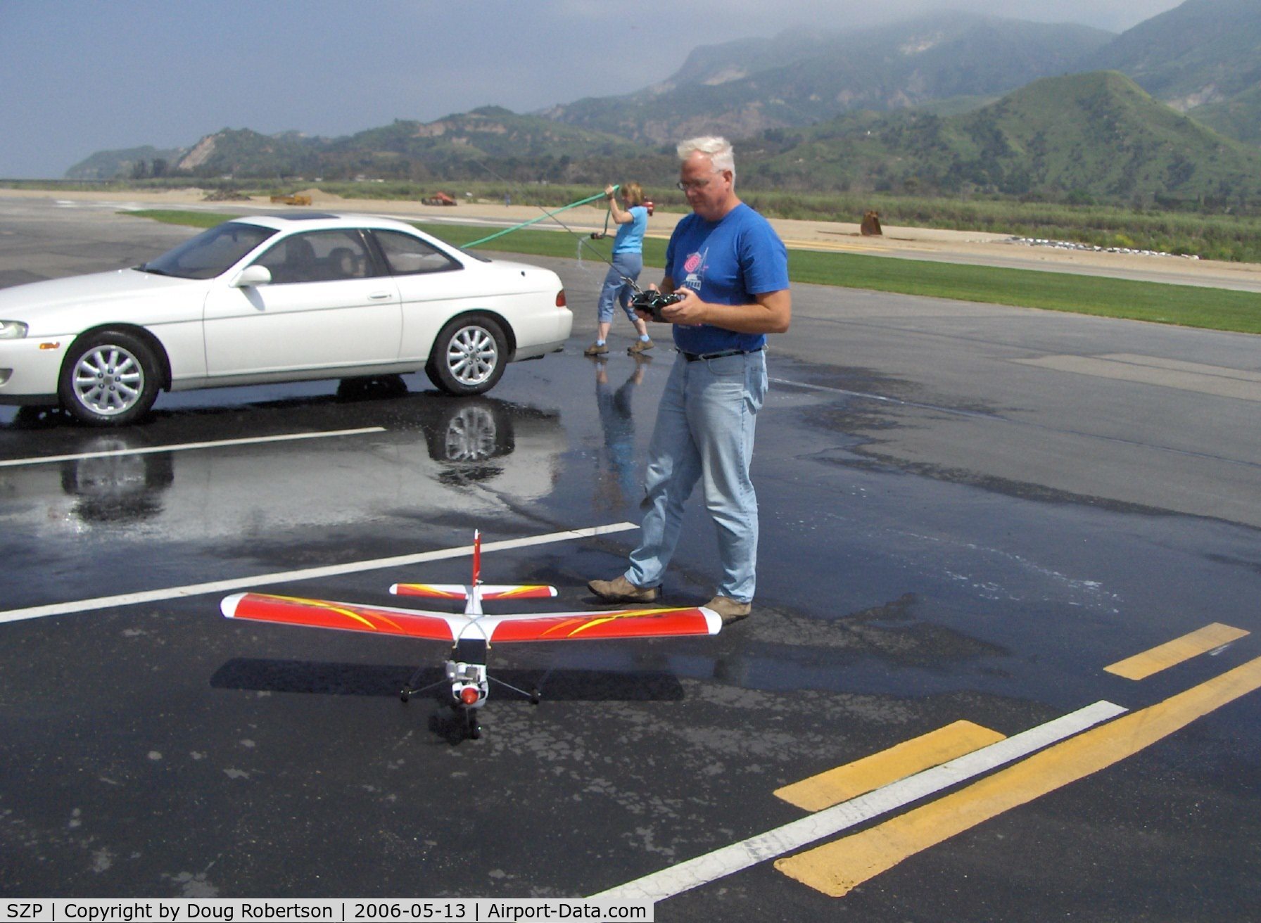 Santa Paula Airport (SZP) - 'N40TT' TIGER Trainer radio-controlled, diesel engine with preheat and muffler, taxying