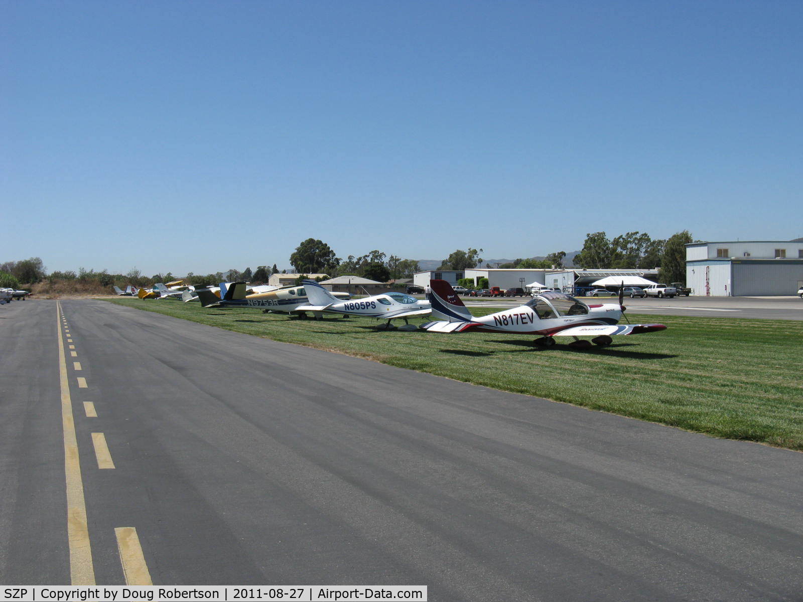 Santa Paula Airport (SZP) - James 'Seamus' McCaughley, Jr. Memorial-some of the fly-in aircraft parked on 22L grass