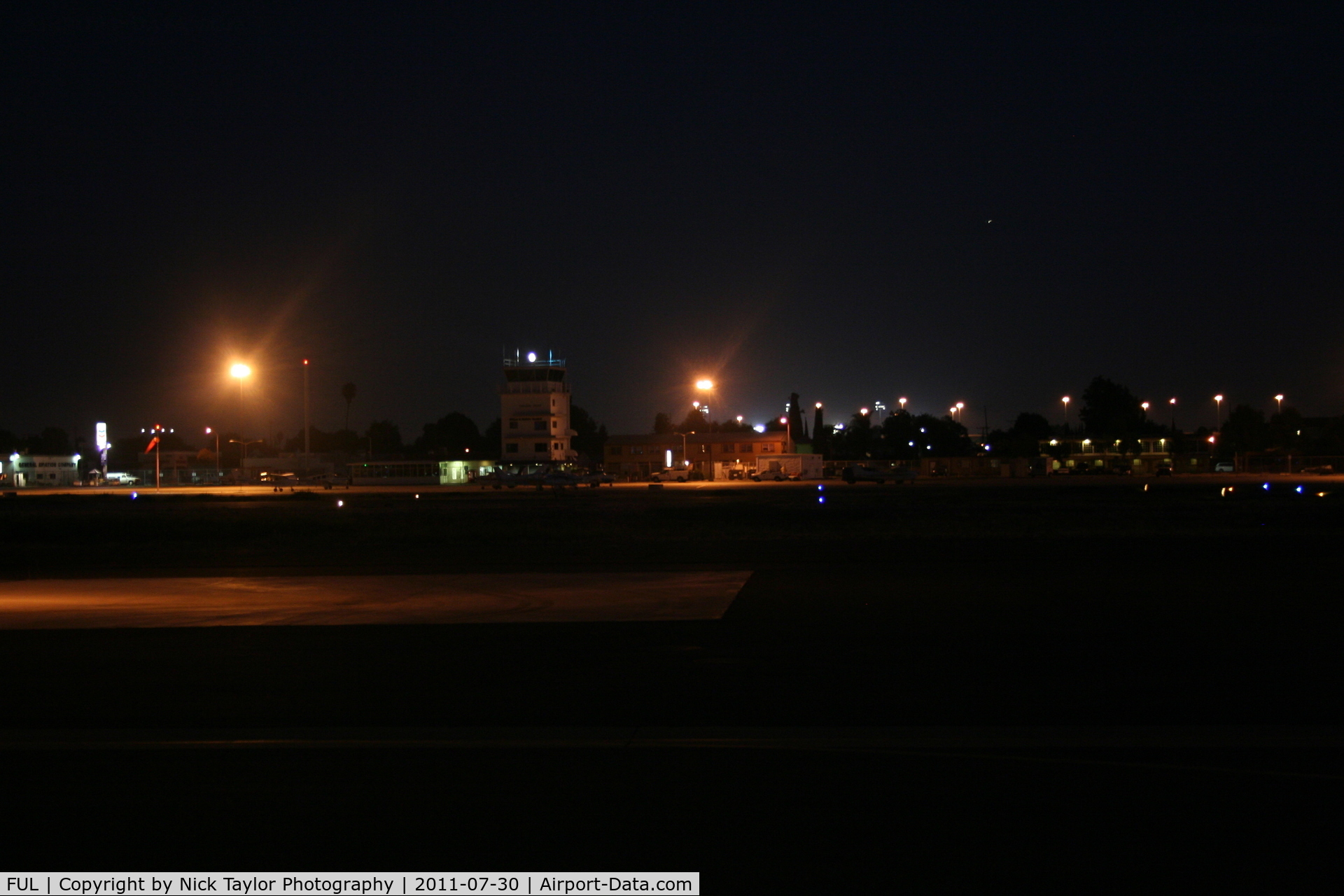 Fullerton Municipal Airport (FUL) - Fullerton tower at night