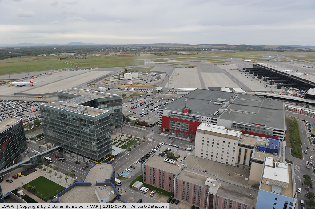 Vienna International Airport, Vienna Austria (LOWW) - Eastern Apron seen from the tower