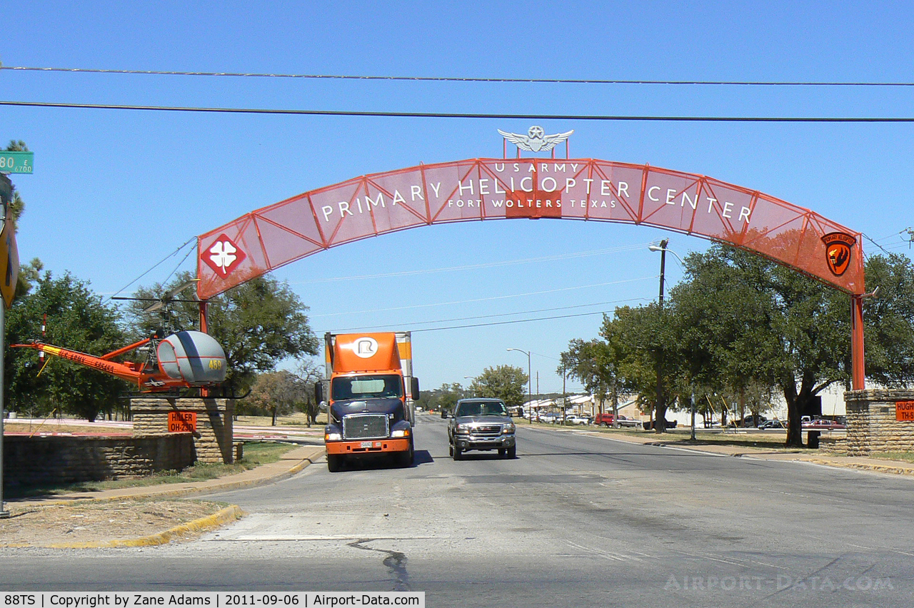 Fort Wolters Helicopters Heliport (88TS) - Newly restored Vietnam era gate at Fort Wolters - Mineral Wells, TX