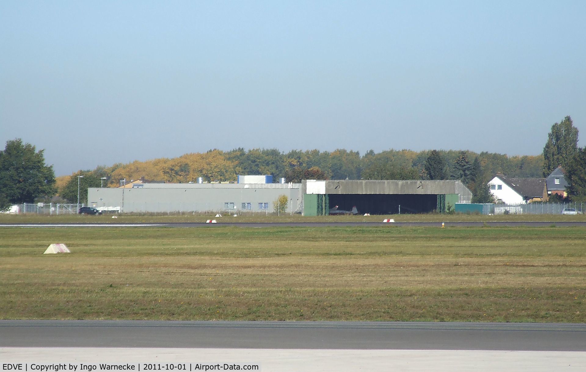 Braunschweig-Wolfsburg Regional Airport, Braunschweig, Lower Saxony Germany (EDVE) - hangar across the field in the northern part of Braunschweig-Waggum airport